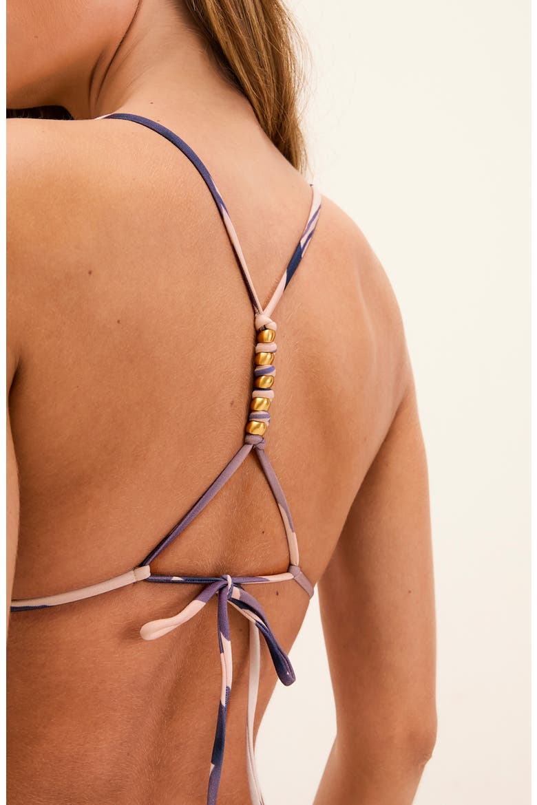 Paige Beaded T-Back Bikini Top, Alternate, color, PINK MULTI