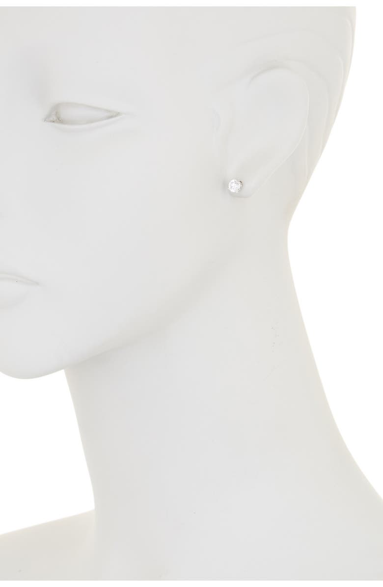 NORDSTROM RACK Sterling Silver Round Cut CZ Studs - 1.00 ctw, Alternate, color, Clear/Silver