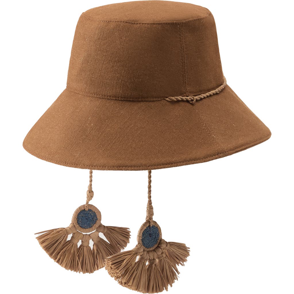Helen Kaminski Isla Cotton & Linen Blend Bucket Hat In Nutshell