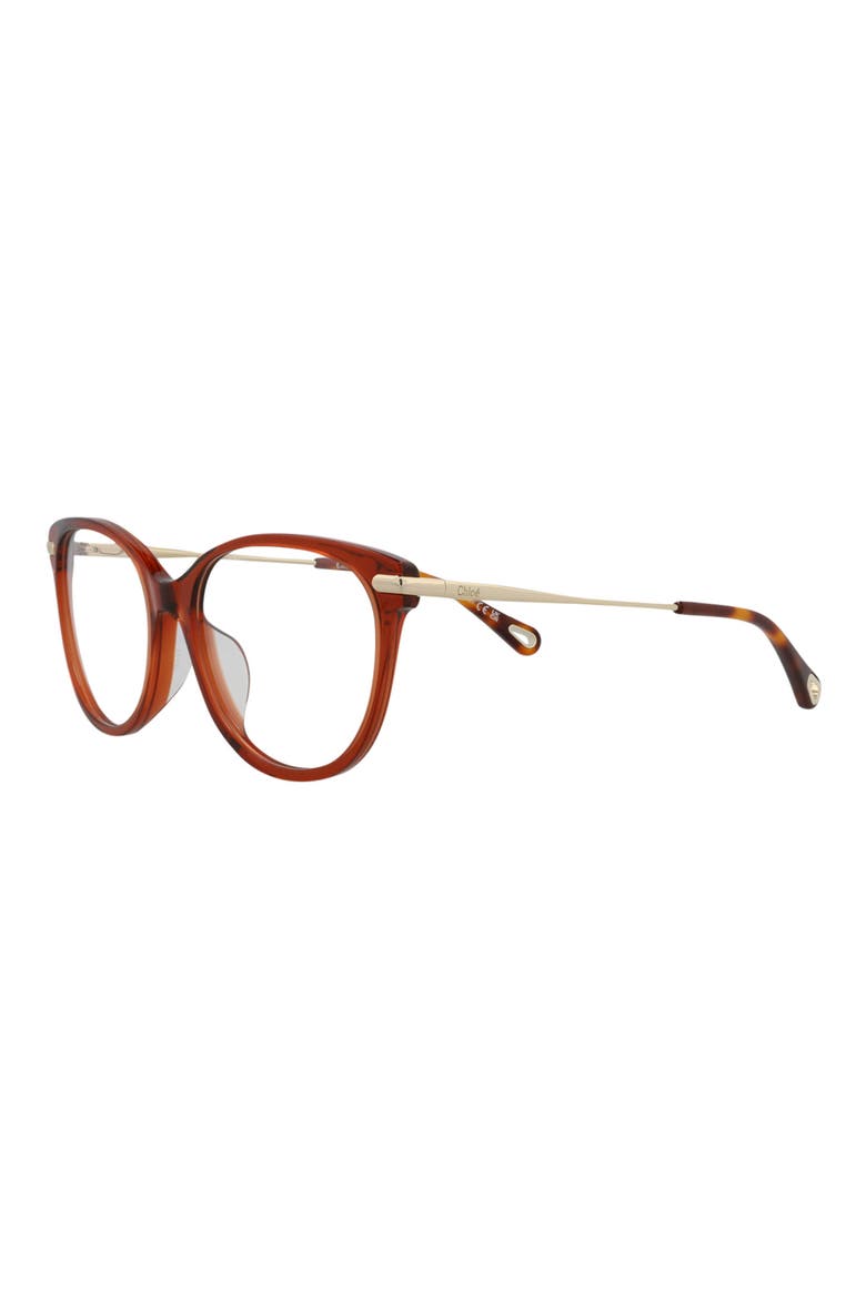 Core 53mm Cat Eye Optical Glasses, Alternate, color, BROWN GOLD TRANSPARENT
