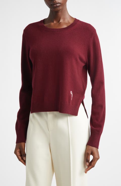 Floral Embroidered Cashmere Sweater