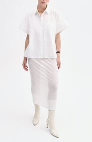 CO Boxy Short Sleeve Shirt in Cotton Poplin