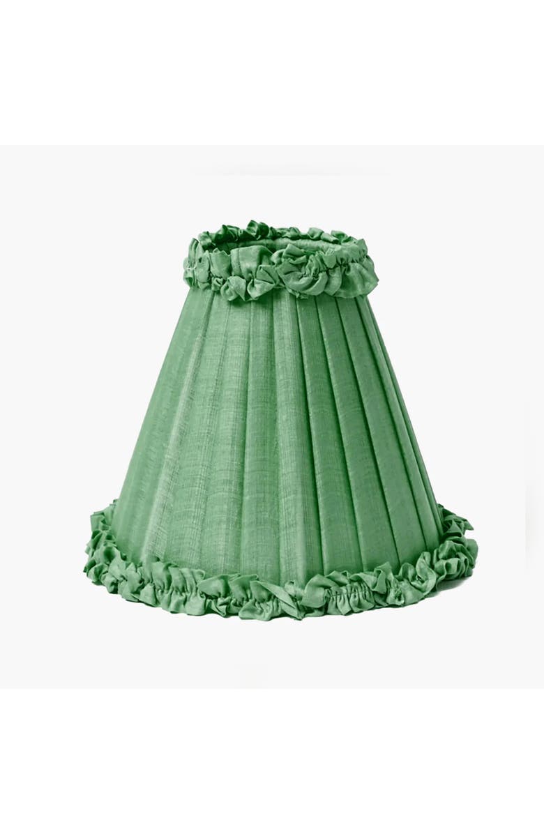 Mrs. Alice Green Frilled Silk Lampshade, Main, color, Green