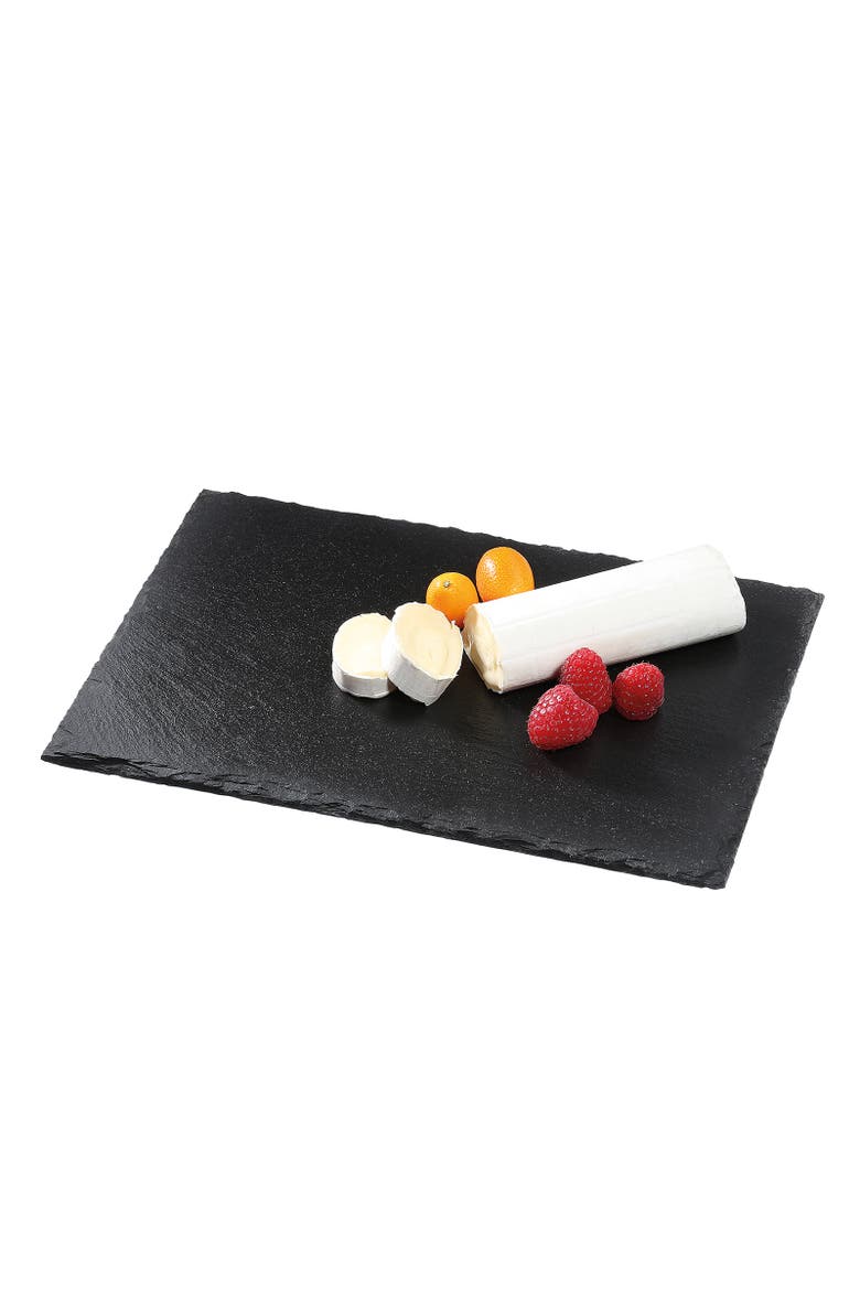 Slate Serving Board for Cheese and Appetizers, Rectangular, 11.8-Inch  x 7.9-Inch, Main, color, Black