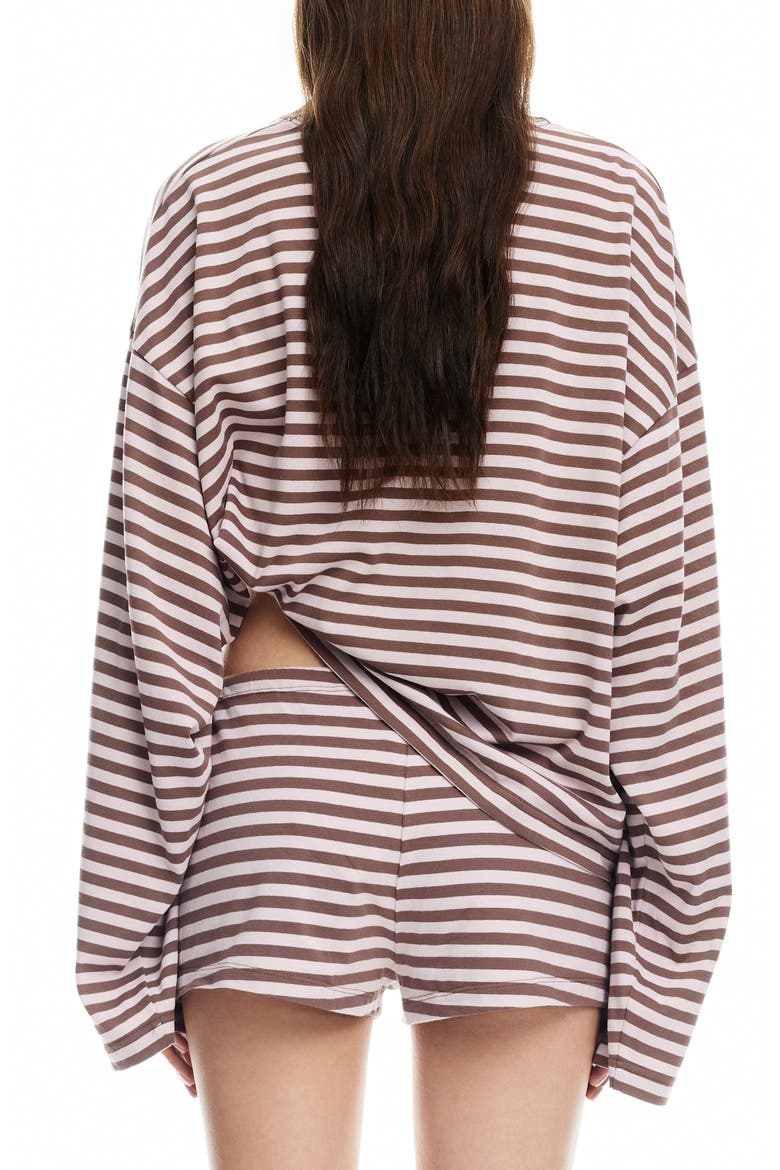 Bloom Stripe Top, Alternate, color, CHOCOLATE BLUSH