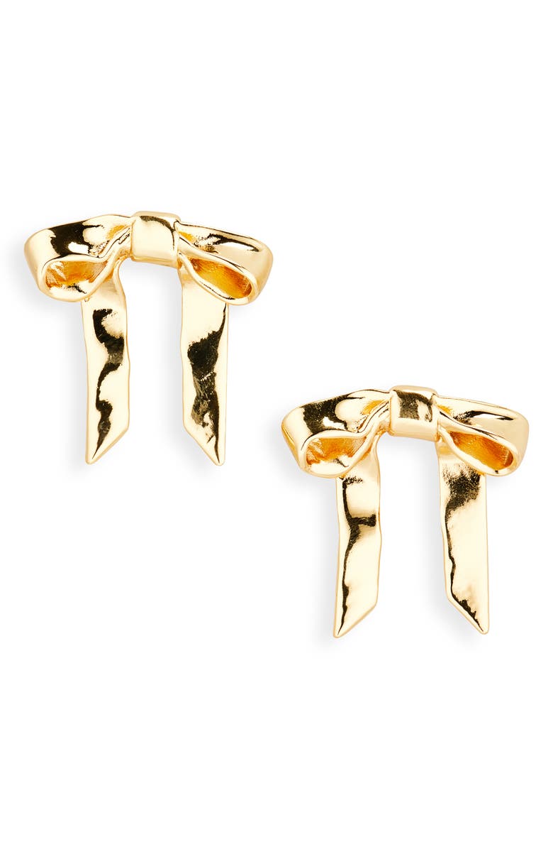 LELET NY Mary Jane Bow Earrings, Main, color, Gold