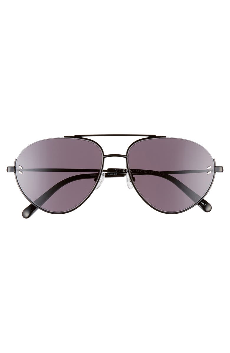 Stella McCartney 58mm Aviator Sunglasses, Alternate, color, 
