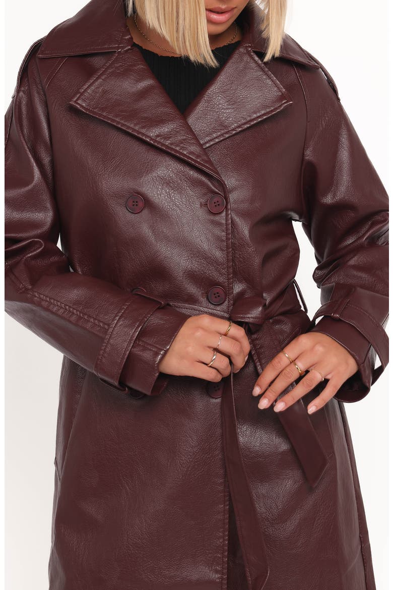 Vita Faux Leather Jacket, Alternate, color, BURGUNDY