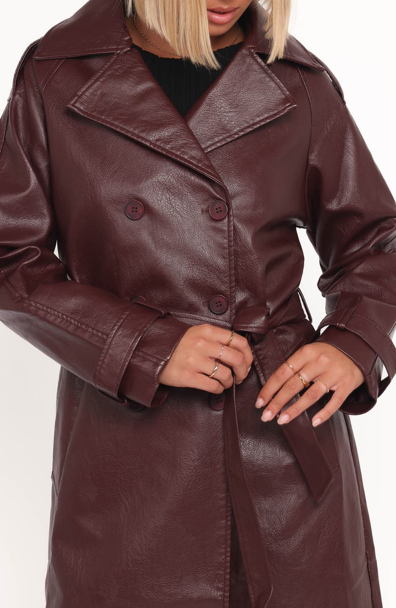 Petal & Pup Vita Faux Leather Jacket, Alternate, color, Burgundy