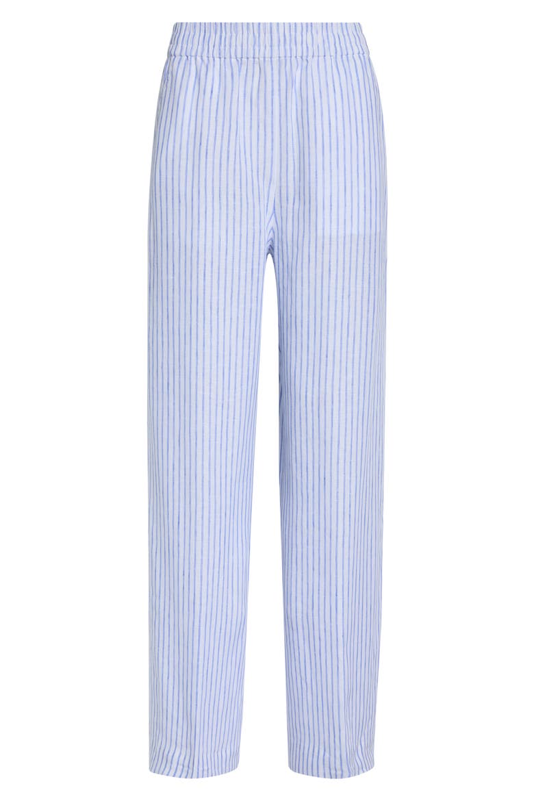 Tyler Wide Leg Linen Pants, Alternate, color, WHITE/CLASSIC BLUE