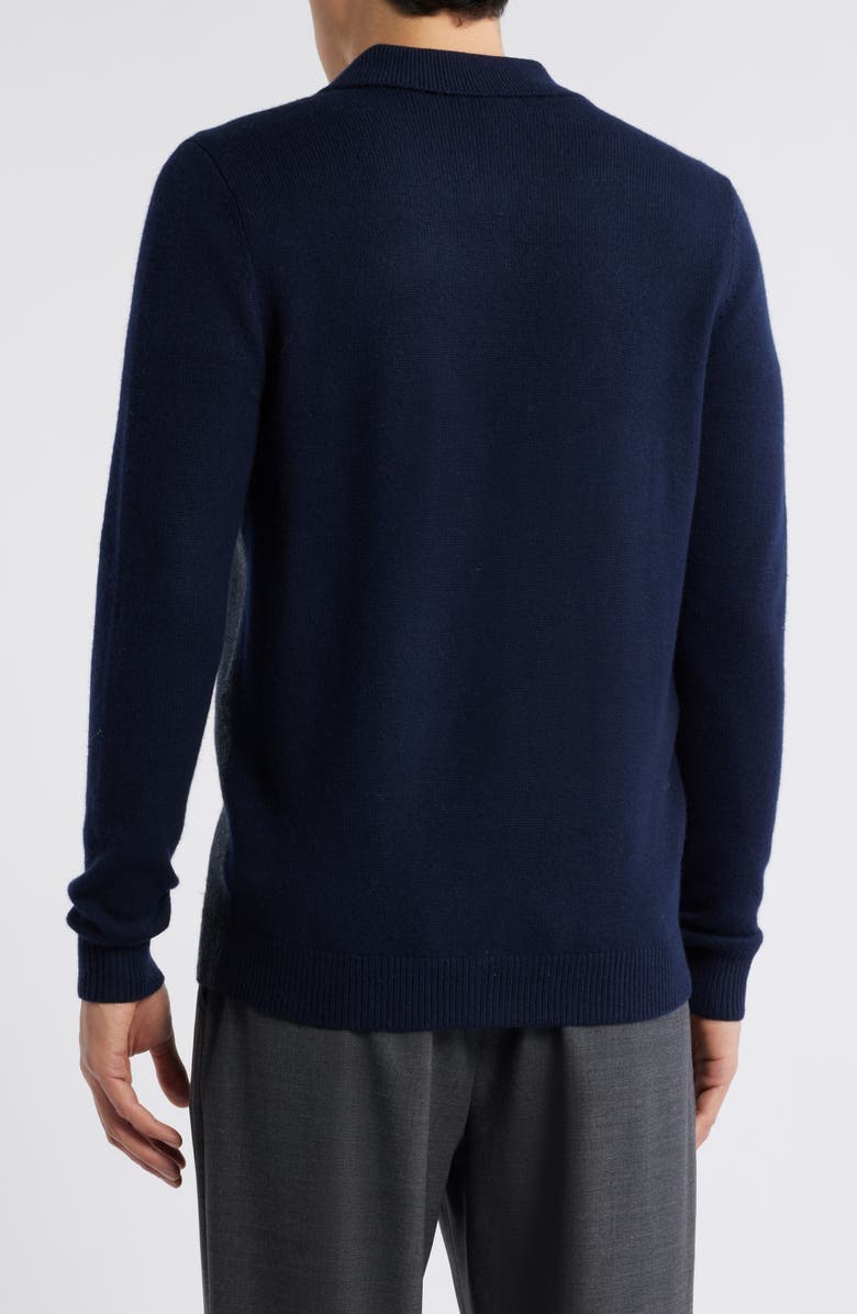 Reiss Tennant Stripe Colorblock Zip Front Wool Cable Stitch Cardigan, Alternate, color,