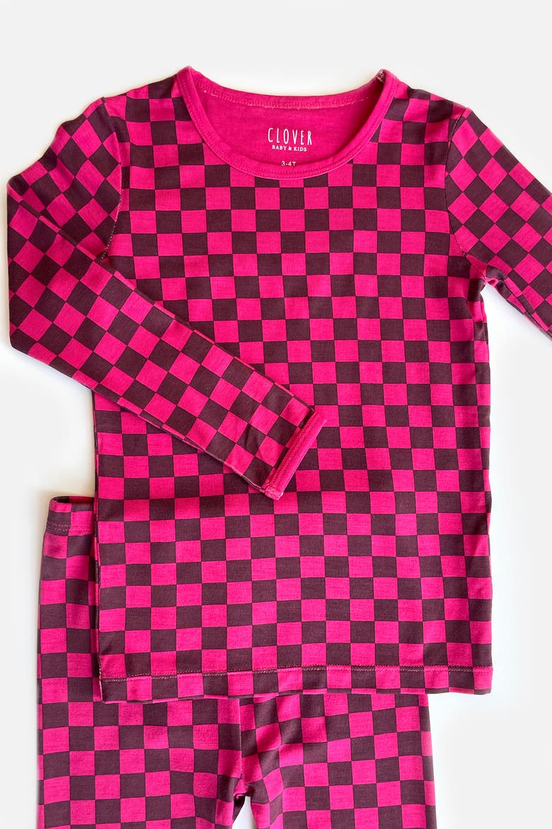 Long Sleeve Pajama Set - Clover x Bohemian Mama, Alternate, color, Holiday checkered red