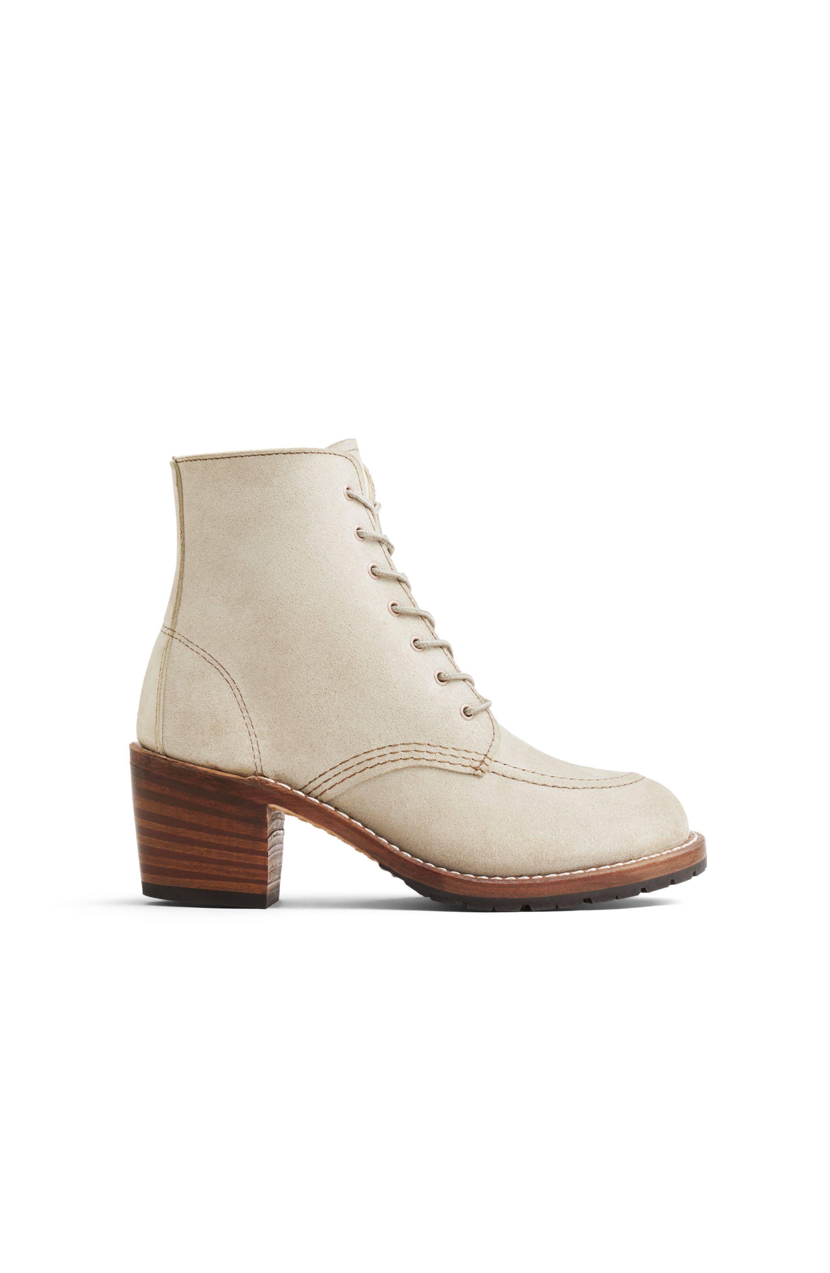 Red Wing Heritage Clara Roughout Leather Boot, Alternate, color, White Sand Mohave