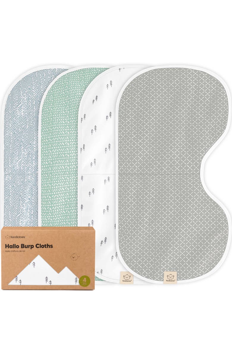 4-Pack Hallo Burp Cloths, Main, color, Nordic