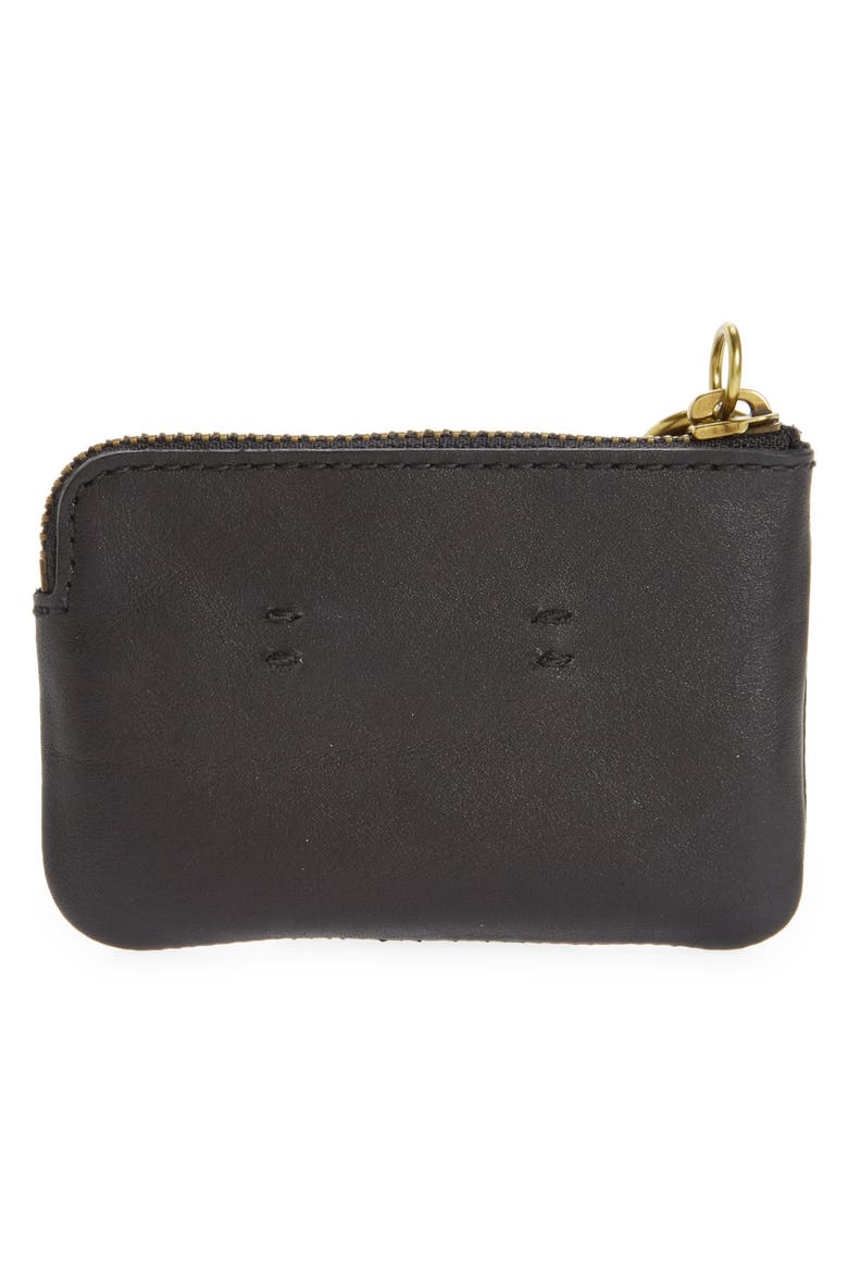 Mini The Leather Carabiner Pouch, Alternate, color, TRUE BLACK