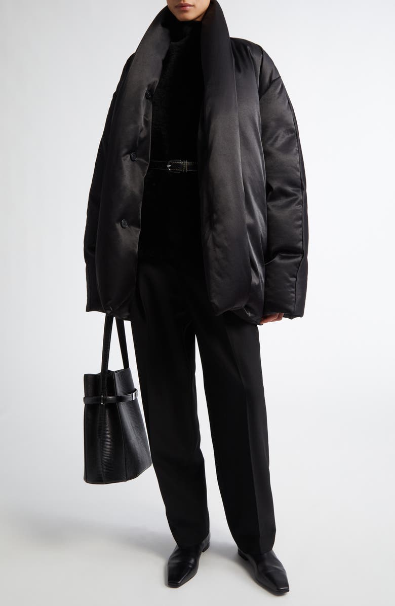 TOTEME Satin Puffer Jacket, Alternate, color, 