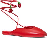 Kate Spade New York strawberry ankle wrap flat