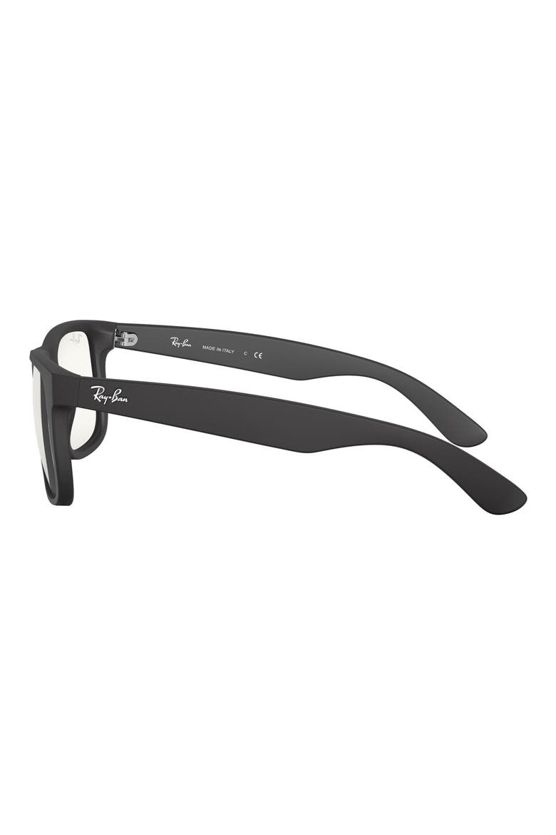 Justin 54mm Rectangular Sunglasses, Alternate, color, BLACK