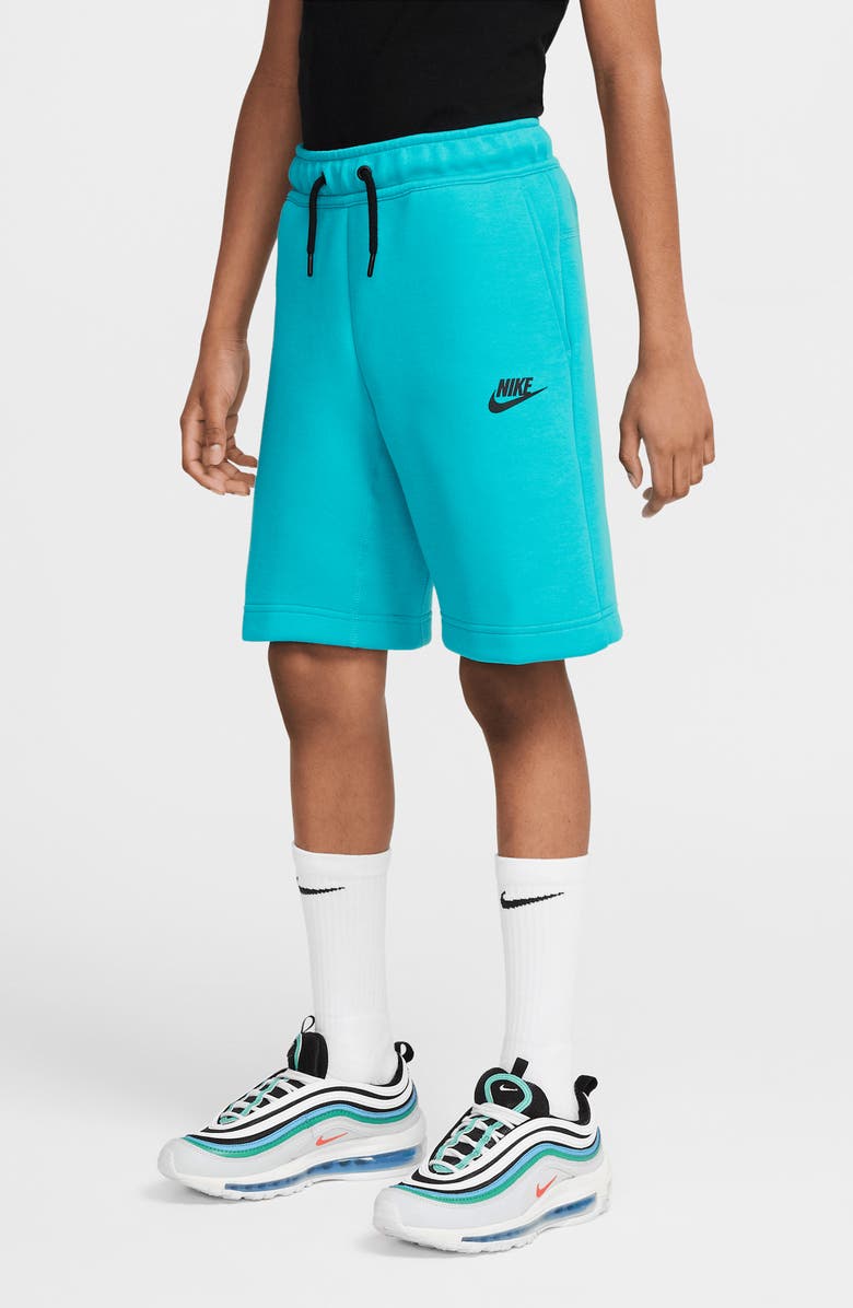 Nike Sportswear Tech Fleece Shorts, Main, color, Dusty Cactus/ Black/ Black
