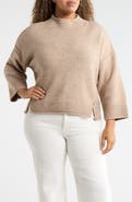 MAX STUDIO Exposed Seam Mock Neck Sweater