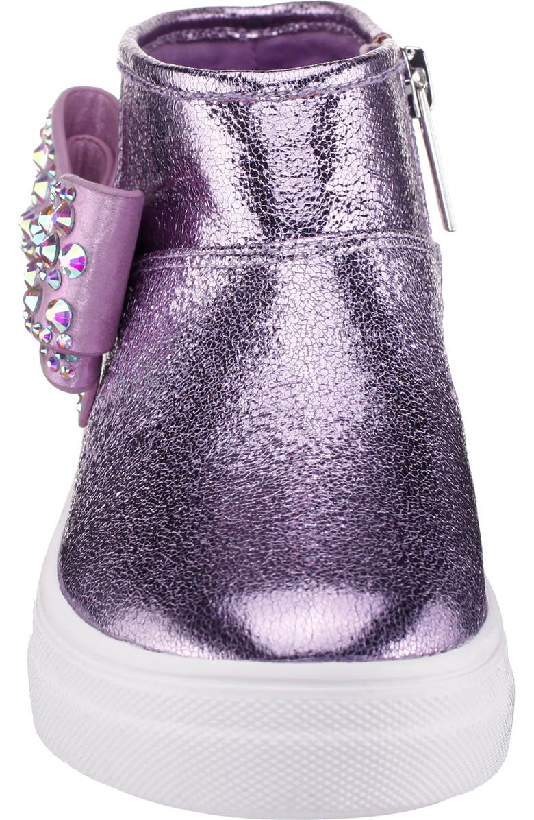 Nina Kids' Gwenny Sneaker, Alternate, color, Light Purple Crackle Metallic