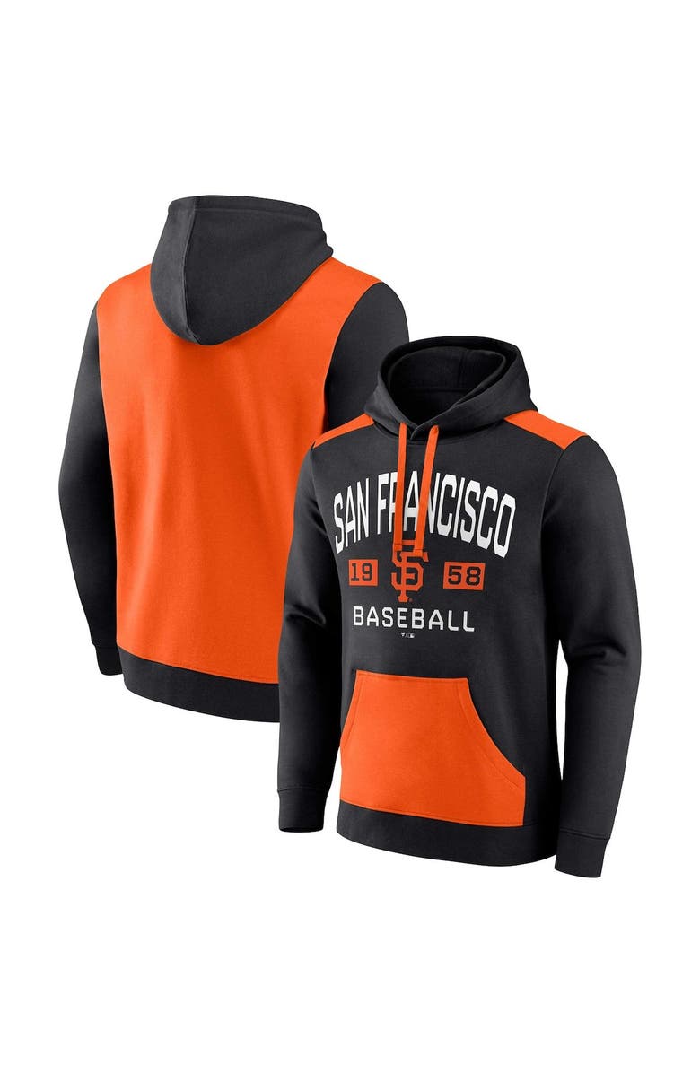 FANATICS Men's Fanatics Branded Black/Orange San Francisco Giants Chip In Pullover Hoodie, Main, color, Black