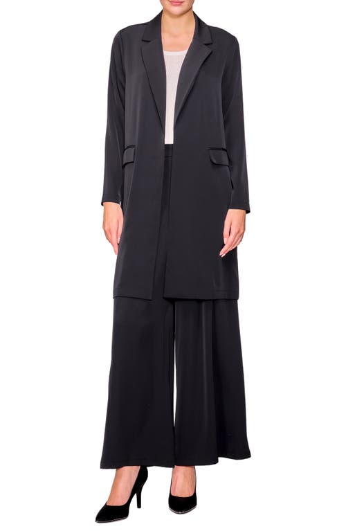 Melloday Long Crepe Blazer In Black