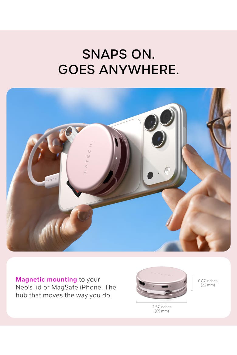 OntheGo 5-in-1 USB-C Multiport Adapter, Alternate, color, Blush