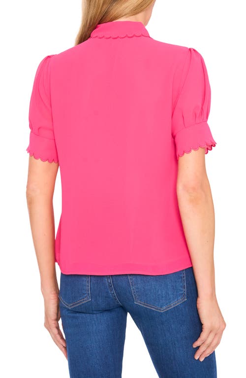 Shop Cece Scallop Trim Button-up Shirt