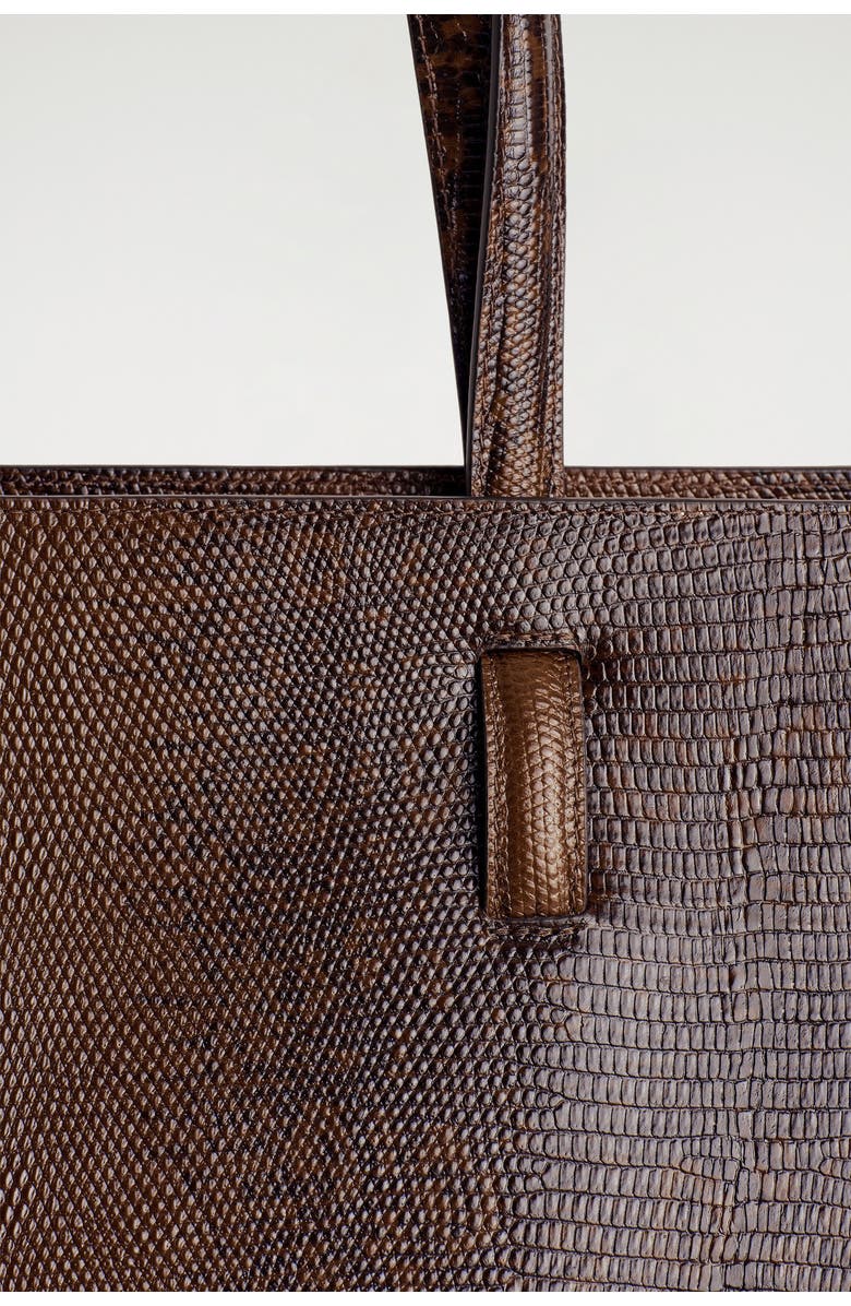 COS Monument Tote Bag - Leather, Alternate, color, Croc-Effect / Brown