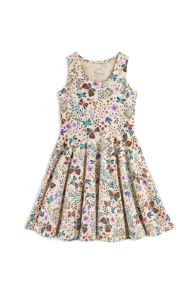Girls Fair Trade Organic Cotton Sleeveless Twirl Dress, Botanical Floral, Main, color, Botanical floral