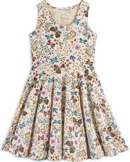 Mightly Girls Fair Trade Organic Cotton Sleeveless Twirl Dress, Botanical Floral