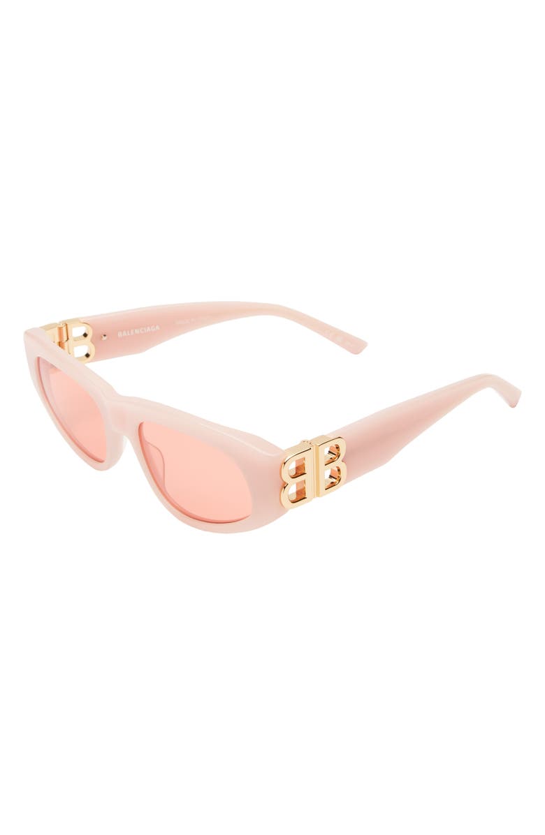Balenciaga 53mm Cat Eye Sunglasses, Alternate, color, Pink Gold Red