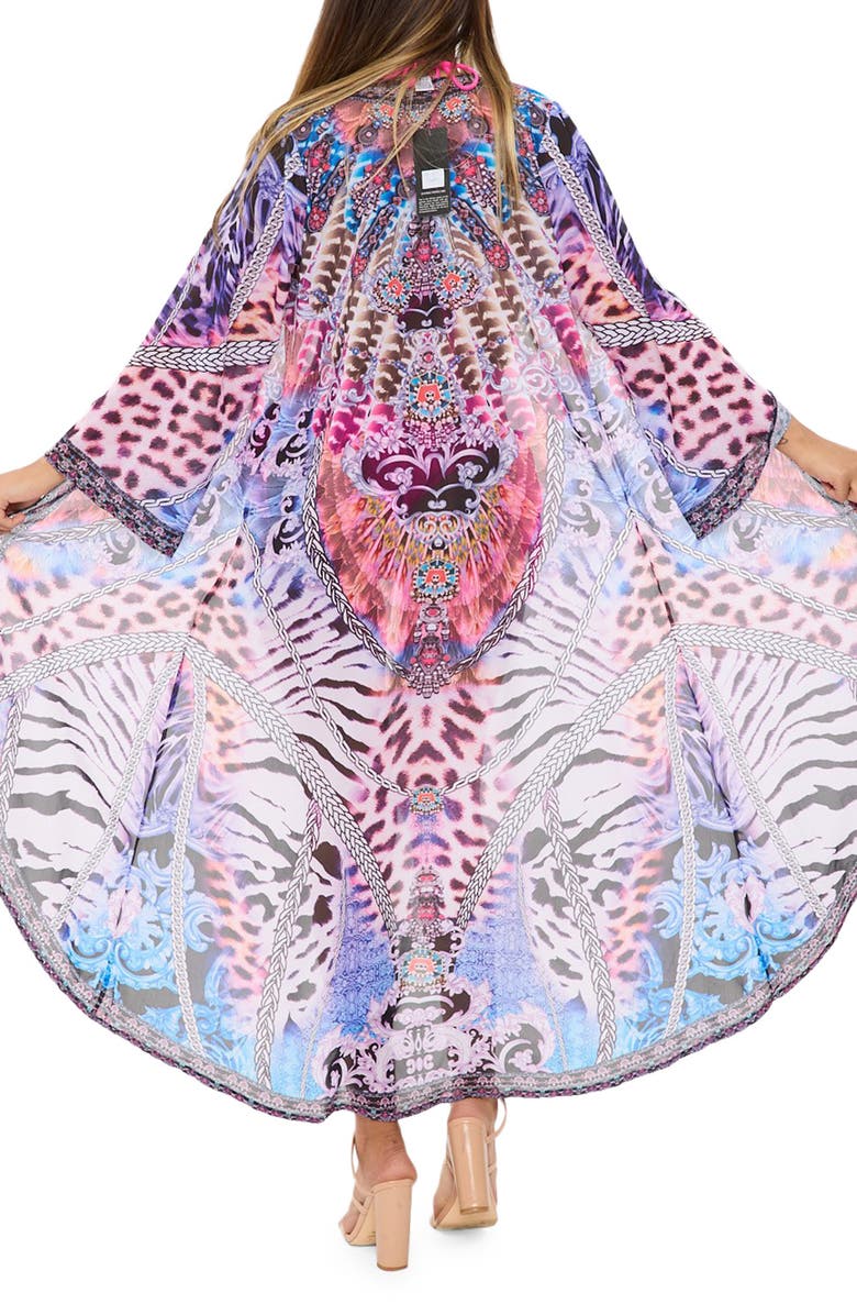 RANEES Animal Print Duster, Alternate, color, Purple