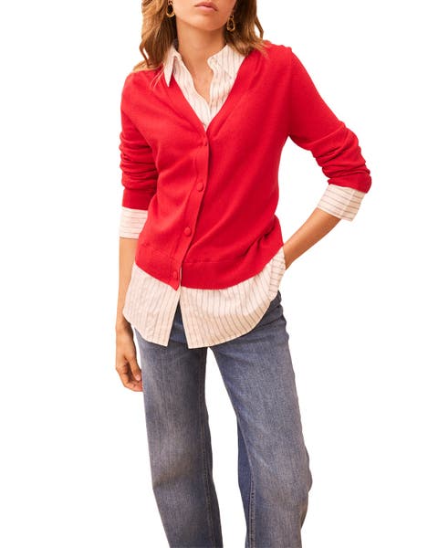 Cotton Blend Layered Knit Shirt