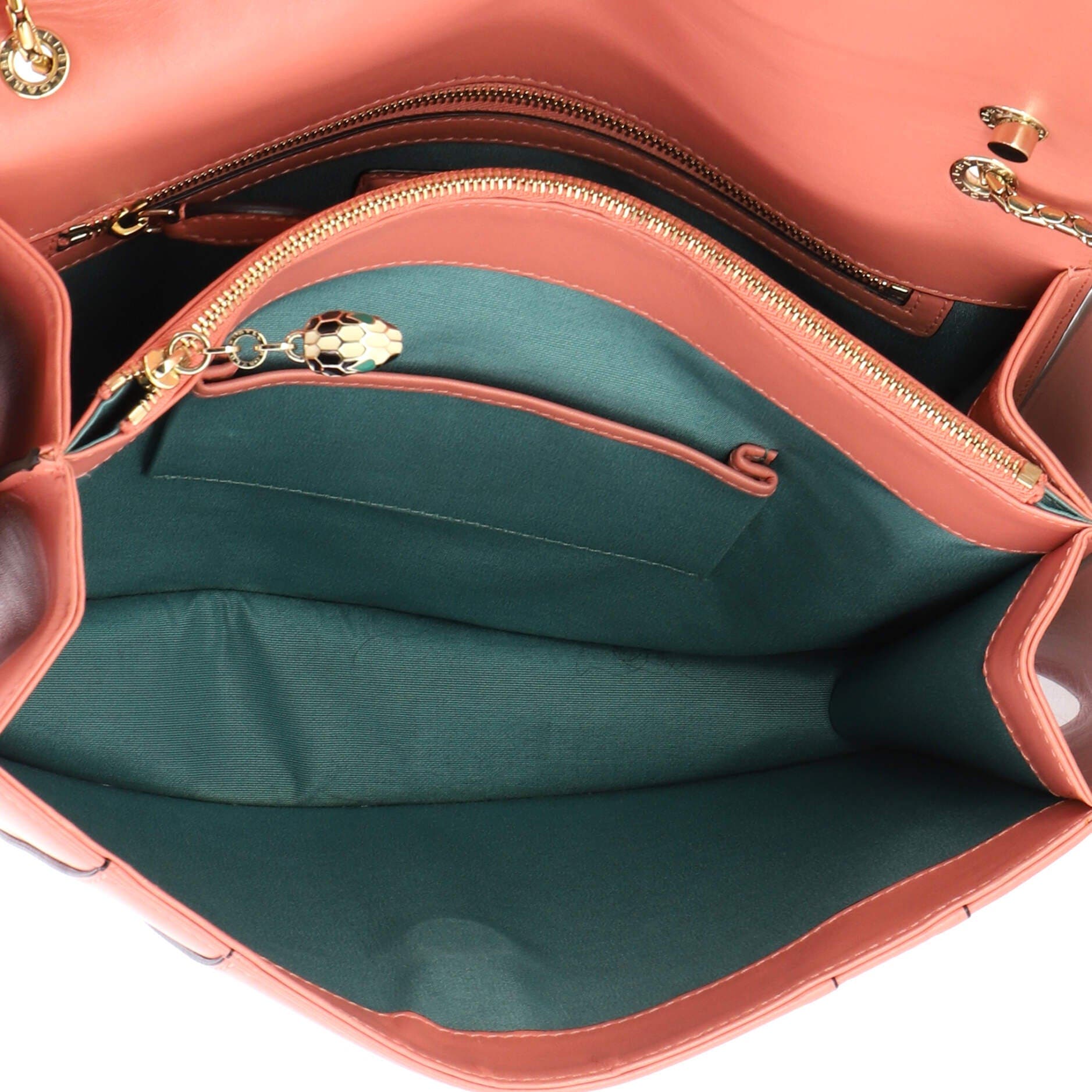 Serpenti Forever Square Shoulder Bag Leather Medium, Alternate, color, Pink
