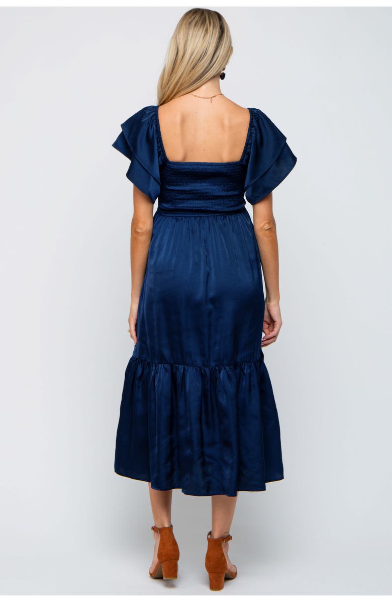 PinkBlush Satin Flutter Sleeve Midi Dress, Alternate, color,