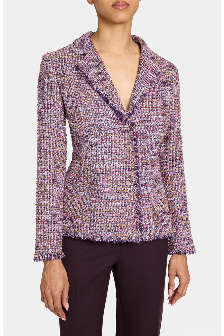 Gisele Jacket in Luxury Tweed with Subtle Sequins, Main, color, DUSTY LILAC