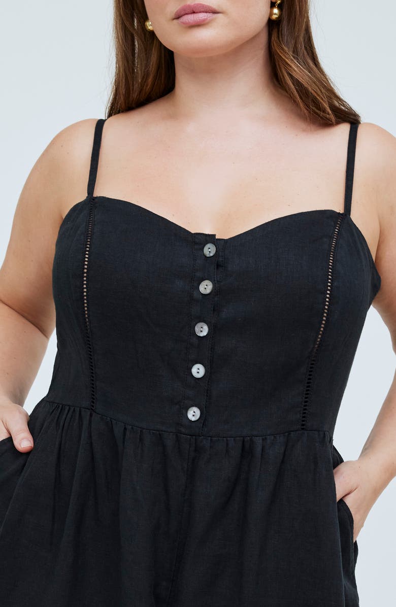 Madewell Sleeveless Wide Leg Linen Jumpsuit, Alternate, color,