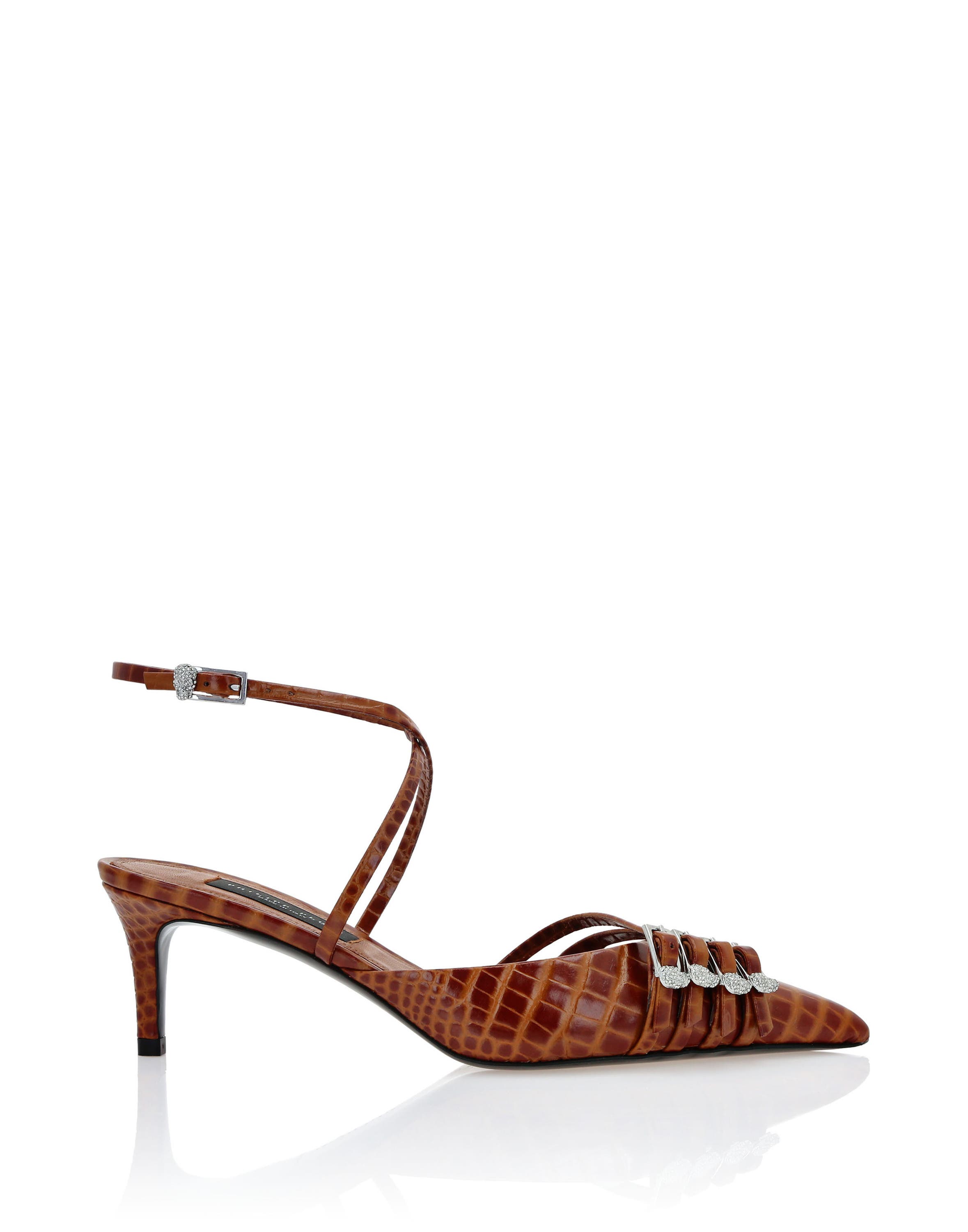 Multi-Strap Low-Heel Slingback Cocco Print Women, Alternate, color, brown