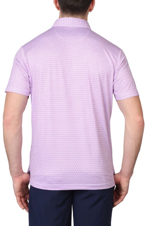 Shop Tailorbyrd Micro Floral Print Performance Polo In Pink