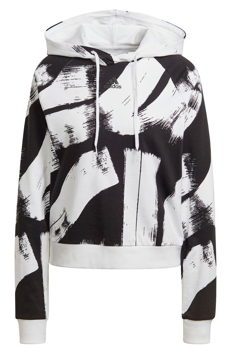 adidas Painted Stripe Hooded Sweatshirt, Alternate, color, 