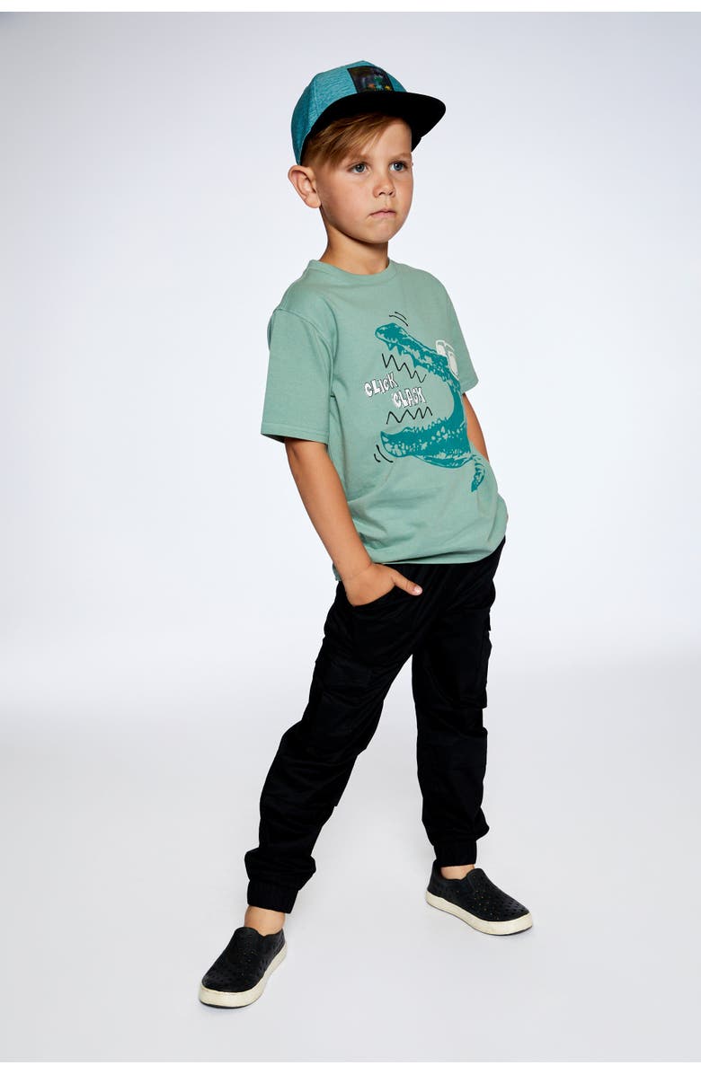 Deux par Deux Boy's Organic Cotton T-Shirt With Print Sage Green, Alternate, color,