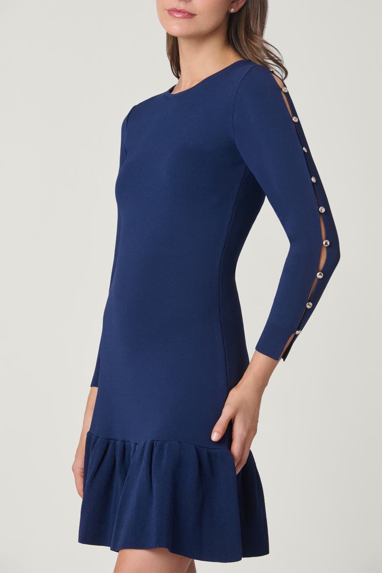 Waverly Button Knit Jace Dress, Alternate, color, Navy