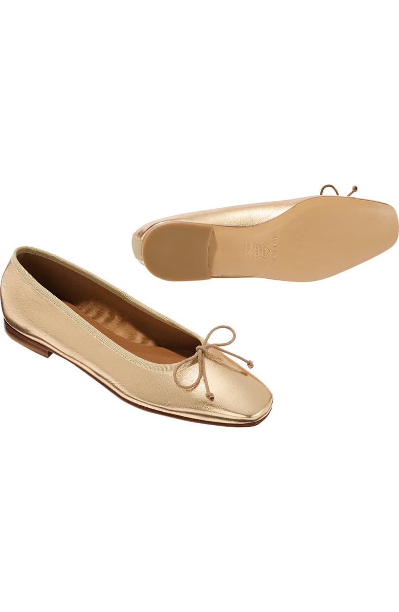 MARGAUX The Fonteyn Flat, Alternate, color, Gold Crinkle Nappa