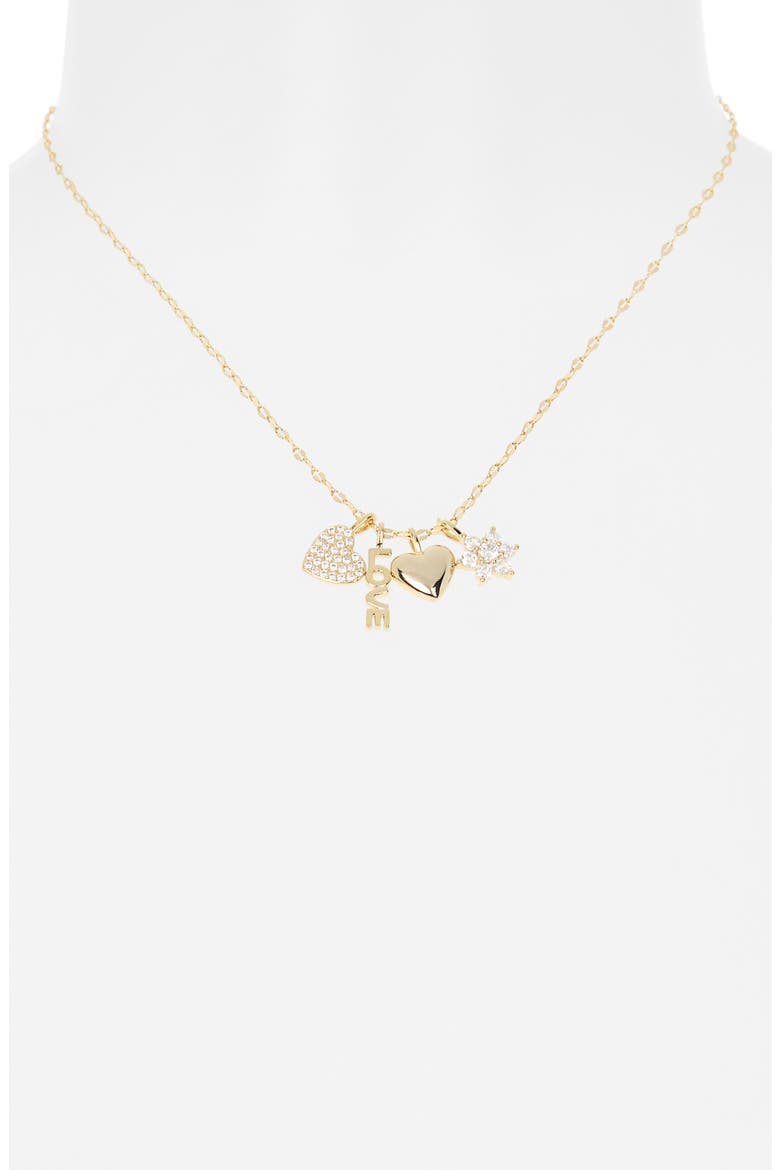 Love Charm Necklace, Alternate, color, CLEAR- WHITE- GOLD
