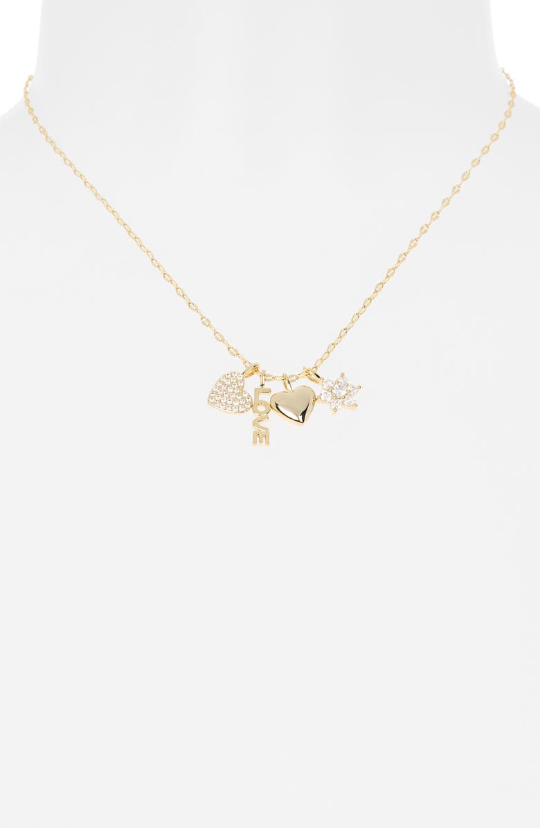 Leith Love Charm Necklace, Alternate, color, Clear- White- Gold