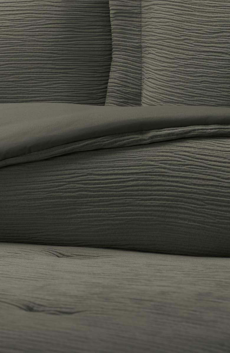 HOMESPUN Double Gauze 3-Piece Comforter Set, Alternate, color, Olive