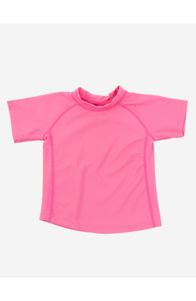 Leveret Kids Short Sleeve Rash Guard, UPF 50+ Swim Shirt, Main, color, Pink