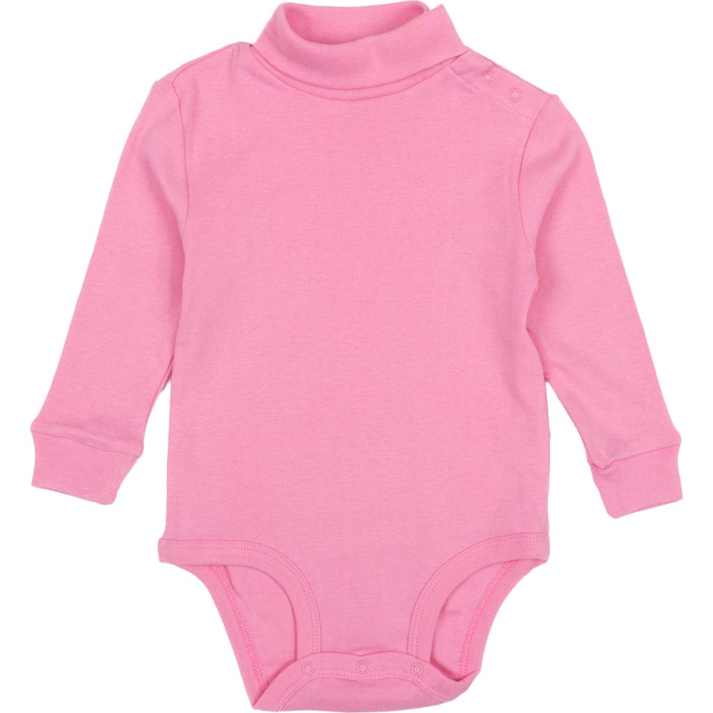 Leveret Kids' Baby Turtleneck Bodysuit, Cotton Long Sleeve In Pink